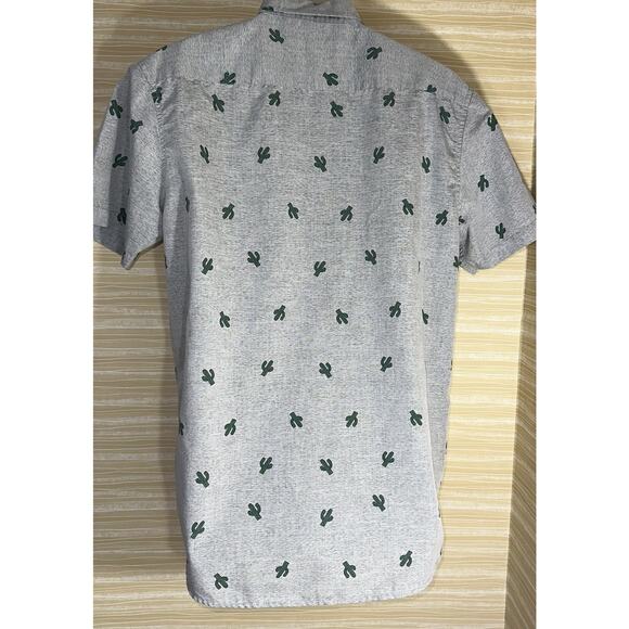 Molokai Surf Co. Men's Grey Cactus Short Sleeve Shirt L 0609 - Picture 3 of 4